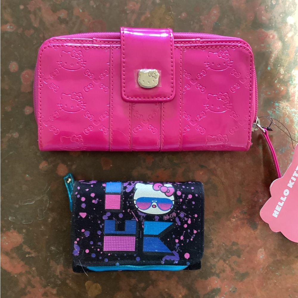 Hello Kitty Pink and Black Wallet Set